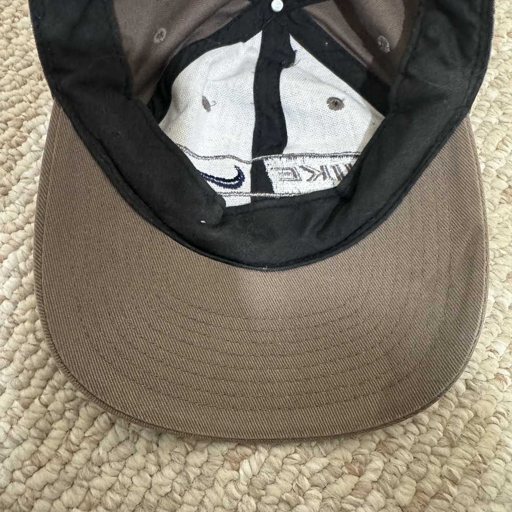 VTG 90s Nike Dad Hat Strapback Oval Swoosh Logo Preppy Cap Brown Y2K - Picture 12 of 12